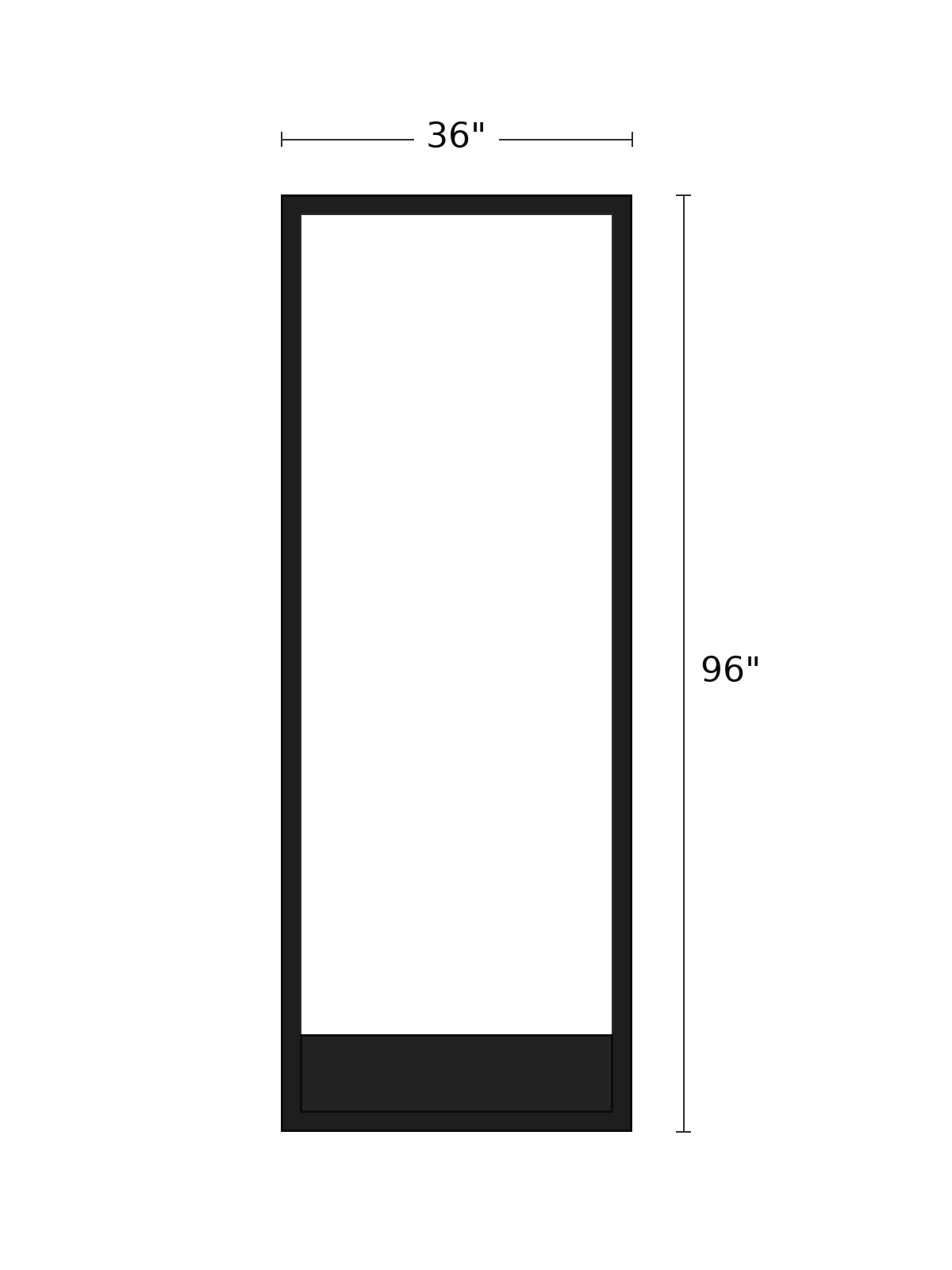 Door Blank 8" 36 X 96 - No Push Bar No Kick Bar